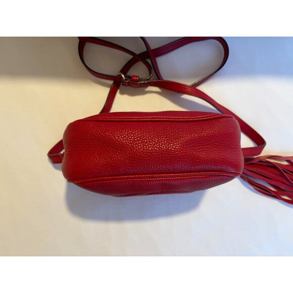 Gucci Soho Disco Bag Red Leather Crossbody w/ Tassel & Dust Bag - Picture 5 of 9